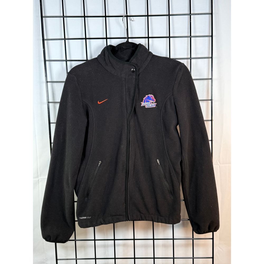 Nike Boise State University Full Zip Fleece Jacket‎ Womens S Black Therma-Fit